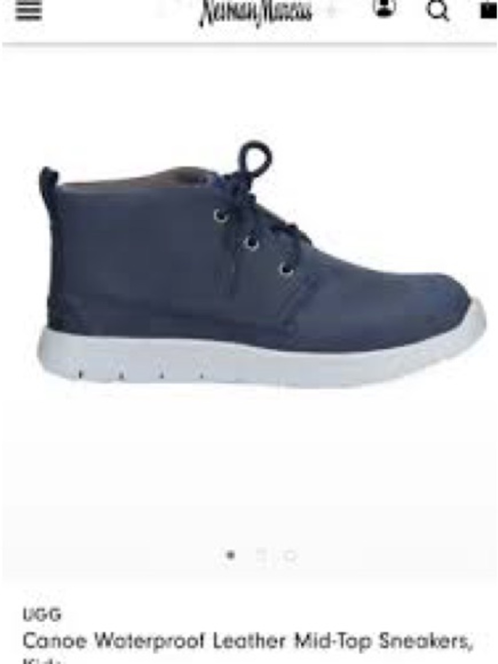 UGG Kids' Navy Mid-Top Canoe Waterproof Chukka Boots, Size 2